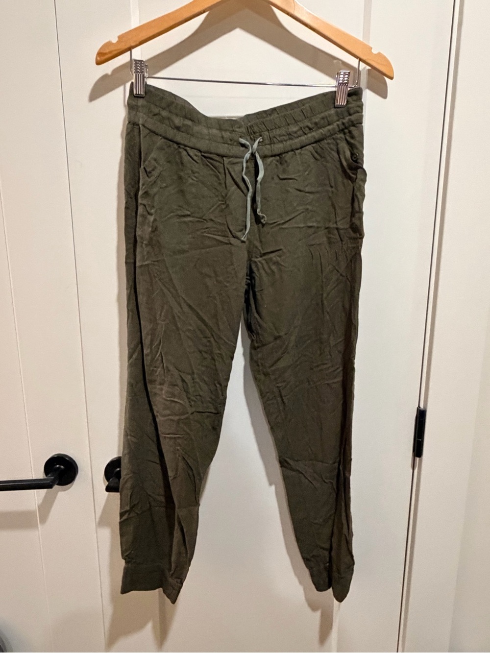 Azure Skies Olive Drawstring Jogger Pants
